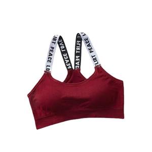 Color sólido de alta resistencia a prueba de golpes mujeres Fitness Deporte Sujetador superior suave apretado entrenamiento cruzado Jogging Yoga ropa interior con almohadilla para el pecho - Product Image 5