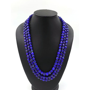 Lapis lazuli boîte de perles collier 3 couches fait à la main pierre précieuse perles déclaration Boho perles de pierre naturelle collier épais - Product Image 5