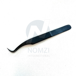 2025 Pince à cils en acier inoxydable noir imprimé logo personnalisable Matériaux durables avec pointe pointue - Product Image 5