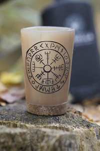 Vaso de chupito de cuerno vikingo hecho a mano auténtico, copa de chupito de cuerno de buey Original, Ideal para usar en fiestas temáticas vikingas, festivales - Product Image 2