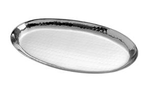 Plateau de service rectangulaire vintage de luxe en aluminium finition antique pour fêtes, mariages, décorations de Noël - Product Image 2