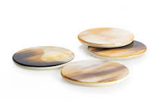 Sous-verres, tapis et plaques en corne naturelle personnalisés, ronds, carrés, fins, faits à la main, sous-verres en ardoise de corne personnalisés, tapis de table et plaques en corne - Product Image 2