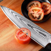 Couteau de chef en acier inoxydable de haute qualité avec manche en bois, écologique, compatible lave-vaisselle, longueur de lame de 6 à 7,9 pouces, service OEM disponible