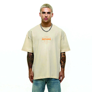 T-shirt surdimensionné Hip Hop en coton Boxy lourd personnalisé en gros T-shirts Vintage Stone Drop Shoulder Acid Washed - Product Image 5