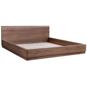 Premium <strong>Curved</strong> <strong>Wooden</strong> Pedestal <strong>Bed</strong>, Brown - Upgrading the Living Space of Stylish International Customers - Made in Vietnam
