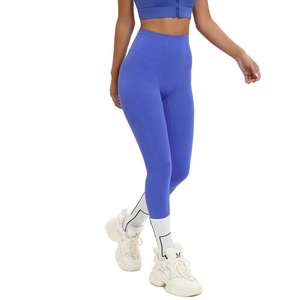 Leggings de yoga taille haute sans couture de haute qualité pour femmes pantalon de fitness de contrôle du ventre motif solide en spandex/polyester - Product Image 2