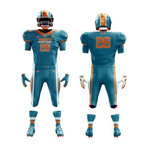 Uniforme de fútbol americano para hombres Jersey y pantalones personalizados, aparejos transpirables, sarga, ropa deportiva duradera, kit de entrenamiento de alta calidad - Product Image 1