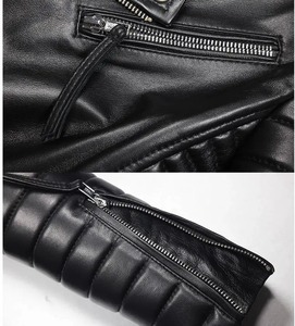 Veste en cuir véritable pour hommes, coupe ajustée, imperméable, coupe-vent et écologique, en peau de mouton, grande taille, manteau d'hiver à la mode. - Product Image 4