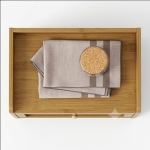 Boîte de rangement en bambou, design minimaliste rectangulaire, type vertical, organisateur de cuisine, conteneur à un seul niveau en fibres végétales - Product Image 4