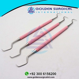 Juego de sondas de examen de acero inoxidable Manual de laboratorio de dentista, herramientas de limpieza higiénica con escalador de selección, pinzas de espejo, escalador de sonda - Product Image 3