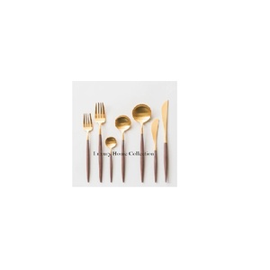 Modern Design Latest Arrival Stainless Steel Flatware Set With Spork and Spoon and Branching Design Handle Brass Antique Shade - Product Image 4