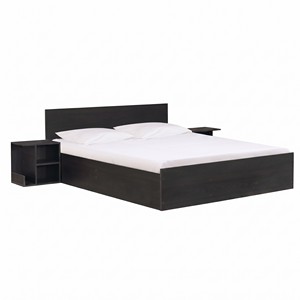 Lit superposé moderne 2241 King Size avec tête de lit cintrée en bois et 2 tables de chevet intégrées – Mobilier de chambre parentale - Product Image 3