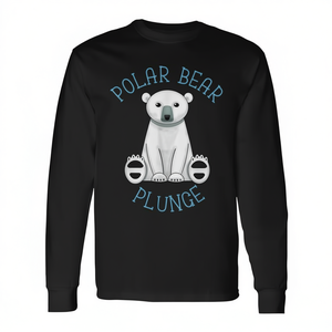 T-shirt promotionnel à manches longues pour sports d'hiver, motif ours polaire mignon - Product Image 2