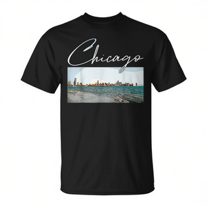 เสื้อยืดชิคาโก สกายไลน์ ดันท์ดาวน์ เลคฟรอนท์วิว เสื้อผ้าผู้ชาย - Product Image 2