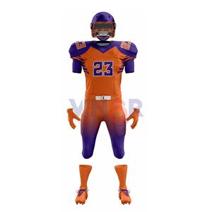 Venta al por mayor personalizado uniforme de fútbol americano de alta calidad de los jóvenes de aparejos sarga Jersey pantalón conjunto transpirable característica impresa - Product Image 1