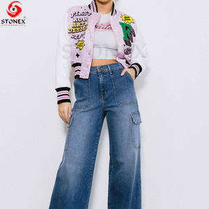 Venta al por mayor barato nueva ropa de mujer Crop Top abrigo de béisbol chaqueta de bombardero chaquetas universitarias para las mujeres - Product Image 6