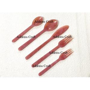 Résine finie brillante 5 pièces ensemble de couverts vaisselle réutilisable ensemble de couverts en résine lavage à la main nourriture sûre résine couverts ustensile de cuisine - Product Image 4