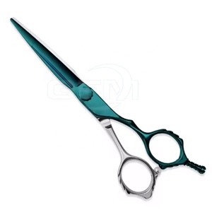 Tijeras de Pelo Profesionales Personalizadas con Logotipo, para Diestros, Ligeras, Duraderas, Reutilizables, de Mango Mediano, Afiladas, de Acero Inoxidable 440C - Product Image 1