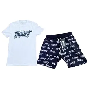 2025 hommes nouvelle mode été t-shirt et short en coton ensemble élégant deux pièces vêtements d'extérieur pour hommes - Product Image 2