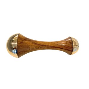 เครื่องนวดกดจุดพร้อมด้ามไม้สักขัดเงาเครื่องนวดหน้าคันส์สีน้ำตาลเข้มสองด้าน - Product Image 5