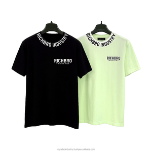 T-shirt court Boxy surdimensionné High Street pour hommes Tissu tricoté respirant de haute qualité à épaules tombantes personnalisable - Product Image 3