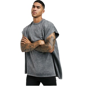 เสื้อยืดผู้ชายซักกรดระบายอากาศได้ดีสไตล์วินเทจโอเวอร์ไซส์ออกแบบได้ตามต้องการ - Product Image 1