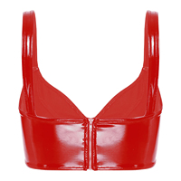 Vente en gros de soutien-gorge en cuir verni sexy de grande taille pour femmes de couleur unie personnalisée robe de nuit courte décoration en dentelle logo respirant à l'avant