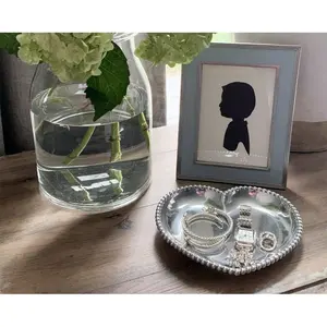 Plateau rectangulaire de luxe en aluminium ZE-3269P, fait main, design zen asiatique, motif horizontal, pour table, fonction vase, qualité supérieure - Product Image 3