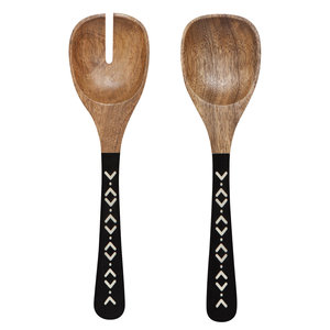 Ensemble de cuillères à couverts en bois décoratifs de haute qualité Logo personnalisé Ensemble de cuillères à vaisselle réutilisables écologiques pour un dîner élégant - Product Image 1