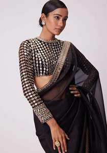 Venta de exportación, Sari de diseñador de estilo Bollywood étnico indio tradicional para fiesta de boda de mujer, moda hacia adelante - Product Image 5