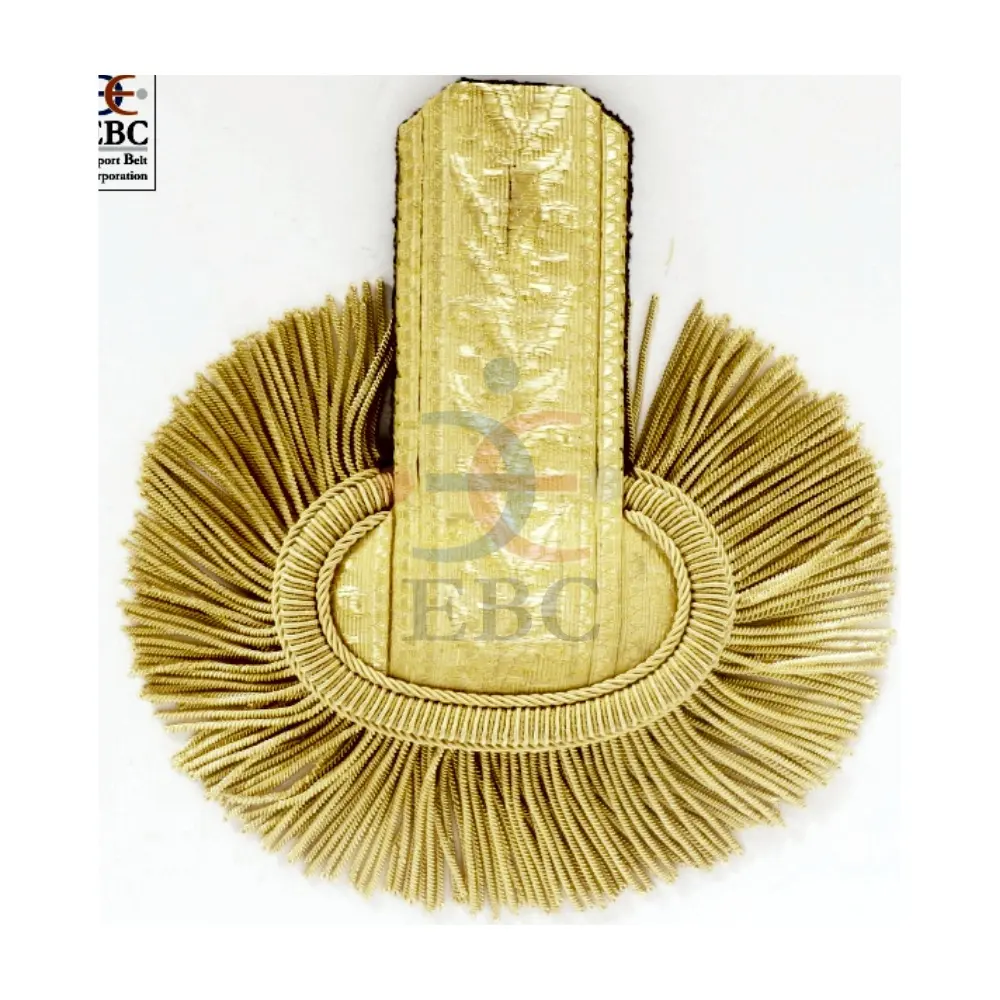 High Quality Metallic Braid Gold Gilt Fringe Epaulette Kings Imperial Fashion Film Epaulets for Ceremonial Uniforms & Decoration