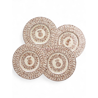 Assiette de service de luxe écologique et durable en coquille brune, nacre et cœur de bambou, pour usage quotidien, au look naturel et épuré, Vietnam