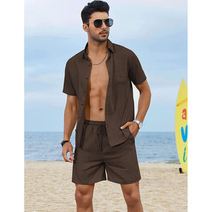 Ensembles shorts et t-shirts en coton pour hommes avec logo personnalisé de haute qualité pour hommes Ensemble 2 pièces Ensemble de shorts pour hommes Jogger d'été - Product Image 2