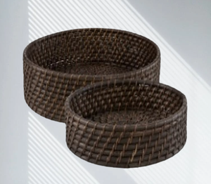 Granero LOMBOK hecho a mano de ratán, 2 juegos, marrón oscuro, elegante, duradero, de alta calidad para muebles de cocina - Product Image 2