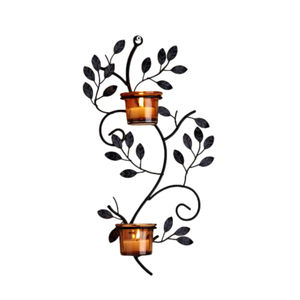 Candelabro de pared de Metal negro de Calidad exclusiva, soporte de luz de té, diseño de hoja fabulosa, decoración del hogar, portavelas al precio más barato - Product Image 5