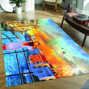 Alfombra con Estampado del Canal Grande, Alfombras de Viaje, Alfombra con Vista Abstracta, Alfombra Suave con Pelo - Product Image 5