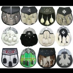 Robe écossaise en cuir Sporran avec chaîne ceinture tuyau bande uniforme en cuir boucle Logo personnalisé basson Kilt sac - Product Image 2