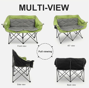 High Quality Double Love Seat Camping <b>Chair</b> <b>Reclining</b> and Portable Outdoor <b>Garden</b> Furniture Made of Durable Metal - Product Image 6