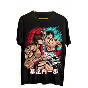 Camisetas Estampadas de Anime IPPO Vs Baki Boxing Gym, Jersey Ajustado con Etiqueta Personalizada y Patrón Sólido, Largo Extendido - Product Image 5