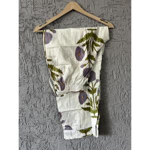 Conjunto de pijama con estampado de bloques a mano para mujer, ropa de dormir, vestido de noche de algodón indio, conjunto de pijama, traje de noche de algodón suave - Product Image 3