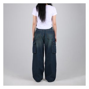 กางเกงยีนส์คาร์โก้ทรงหลวมสำหรับผู้หญิง, กางเกงยีนส์2สีทรงหลวมใส่ได้ทั้งชายและหญิงทรงหลวมใส่ได้ทั้งชายและ H5003สไตล์เกาหลี - Product Image 5