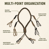 Cordon de fixation en nylon pour le sonnettoir de canard, avec plusieurs boucles réglables, support haute résistance pour le sonnettoir de chasse, pour la chasse aux oiseaux aquatiques en extérieur, durable
