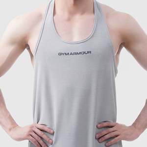 Elite Grip Men's XL Gym Vest Tank <b>Top</b> Light Grey Breathable Polyester Cotton with Hood Collar for Bodybuilding Muscle Styles - Product Image 5