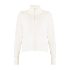 Sudadera con Capucha Blanca de Algodón 100% con Cierre de Cremallera de 1/4, Estampada, de Invierno, Talla Grande para Mujer, OEM - Product Image 3