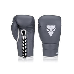 ถุงมือชกมวยหนังแบบมืออาชีพคุณลักษณะระบายอากาศสำหรับดูดซับความชื้นดีไซน์แบบผูกเชือก - Product Image 4