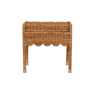 Tabouret en rotin tissé à la main Farmhouse Rattan Petal Storie avec couvercle Lampes de chambre à coucher Chevet Fabriqué par VgreenArt Fabriqué au Vietnam - Product Image 4