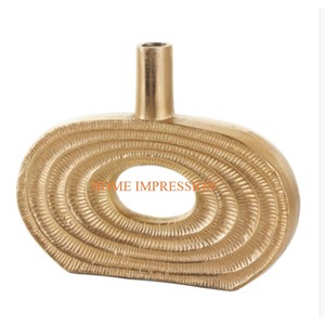 Vases à fleurs vintage plaqués or pour la décoration de la maison, vases classiques en métal de luxe en laiton massif de qualité supérieure pour fleurs de table d'intérieur - Product Image 1