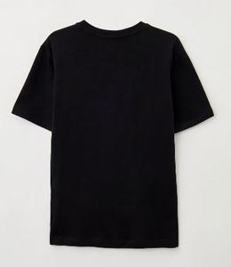 T-shirt noir à col rond et manches courtes pour homme, 100 % coton, coupe oversize, décontracté, en jersey tricoté uni, teinture unie, design vierge, anti-boulochage - Product Image 3