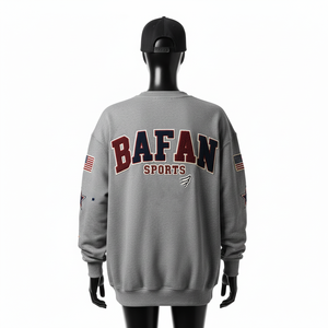 Sweat-shirt oversize pour femme en coton et polyester, polaire doux brossé gris, logo brodé personnalisé, respirant - Product Image 2