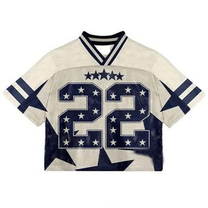 Oversized Sublimation <b>Cropped</b> Print American Football Uniform American Football Jersey New Design Polyester Adults Best Quality - Product Image 6